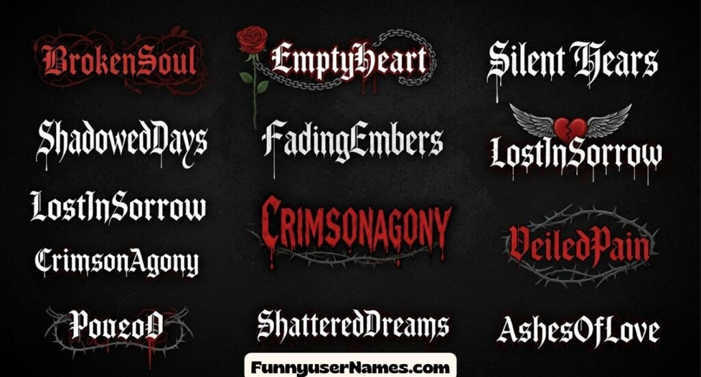 Bold Sad Usernames For Heartbreak, Emo Vibes